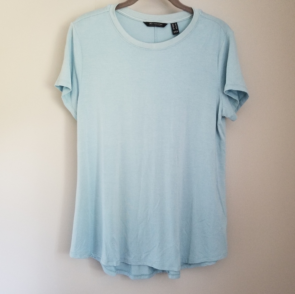 NWOT H by Halston Blue Soft Tee Shirt Small